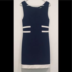 Blue and white dress